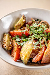 Fresh vegetable salad with herbs