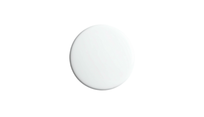 A simple white circular object with subtle shading, centered on a black background