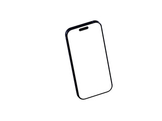 Clean isometric smartphone mockup with blank screen. Perfect for app presentations, website designs, and technology concepts.