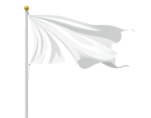 White flag billowing on a pole (1)