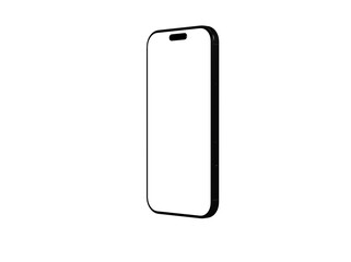 High-quality image of a black smartphone with a blank screen, perfect for app presentations or website mockups. Easy to use and customize.