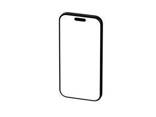 Clean image of a black smartphone with a blank screen, perfect for app presentations or website mockups. Download now!