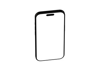 High-quality image of a modern smartphone with a blank screen, perfect for app presentations or website designs.