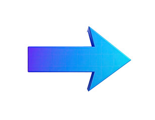 Vibrant gradient arrow pointing right against black background, 3D rendered with a shadow