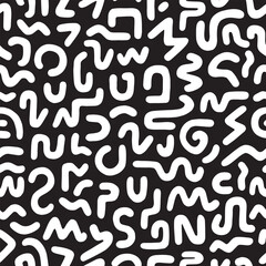 Abstract doodle seamless pattern. Vector illustration flat design background. 