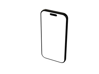 High-quality image of a black smartphone with a blank screen, perfect for app presentations or website mockups.
