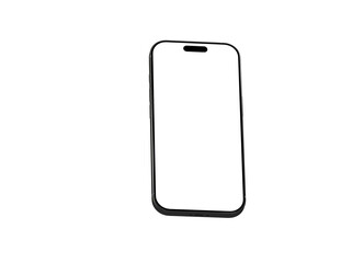 Clean and simple mockup of a modern smartphone with a blank screen, perfect for app presentations or website designs.  Easy to use and customize.