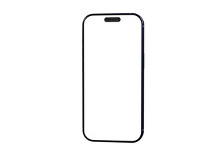 Clean smartphone mockup, perfect for app presentations and website designs.  Blank screen for customization.