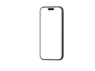 High-quality image of a sleek black smartphone with a blank screen, perfect for app presentations or technology websites.  Clean design, isolated on white.