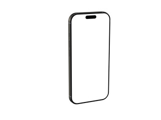 High-quality image of a modern smartphone with a blank screen, perfect for app presentations or website mockups. Isolated on white background.