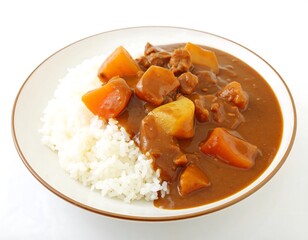 Curry rice dish on a plate