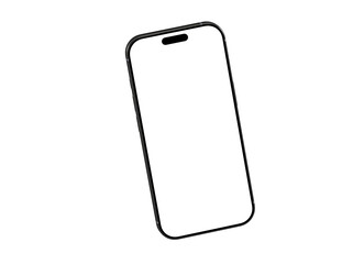 High-quality image of a modern smartphone with a blank screen, perfect for app presentations or website mockups. Clean design, isolated on white background.