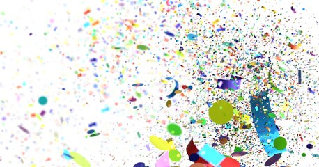 Fototapeta premium Vibrant confetti burst, perfect for festive designs. Ideal for celebrations, parties, and joyful occasions.