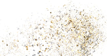 Sparkling gold and silver confetti perfect for celebratory backgrounds, promotions, and festive designs.