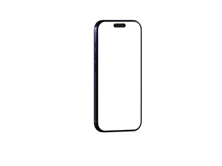 Clean image of a dark-framed smartphone with a blank screen, perfect for app presentations or mobile technology concepts.