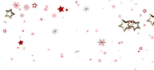 Elegant winter background with red and gold stars, snowflakes. Perfect for festive designs.