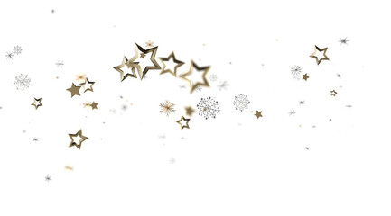 Magical holiday design with glittering stars and snowflakes. Perfect for cards, banners, and celebrations.
