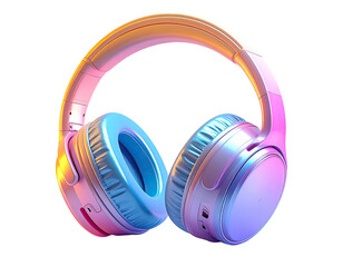 Over-ear wireless headphones with a gradient of colors against a black background