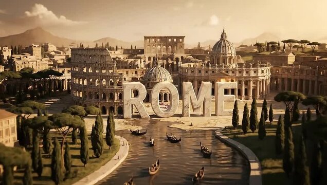 Ancient Roman Colosseum model with a vintage map of Italy marked with red droplets signifying historical significance and discovery