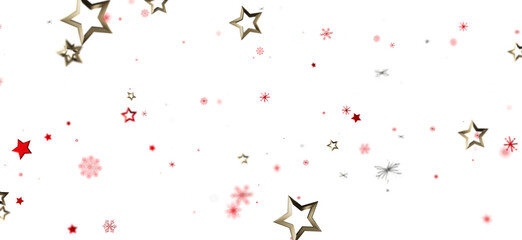 Festive background with red and gold stars, snowflakes. Perfect for Christmas, holidays, celebration.