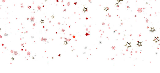 Festive winter background with red and gold stars and snowflakes. Perfect for holidays, celebrations, and winter themes.
