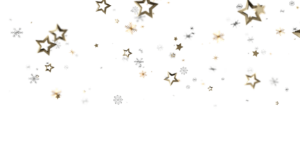 Sparkling gold stars and snowflakes on white. Perfect for holidays, celebrations, and winter themes.