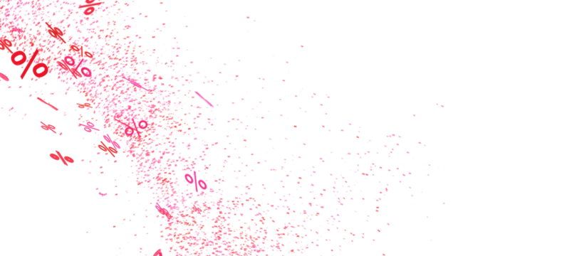 Abstract background with pink percentage symbols exploding. Perfect for sales, discounts, and promotions.