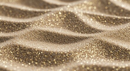 Naklejka premium Rippling Waves of Glistening Golden Granules with Bokeh