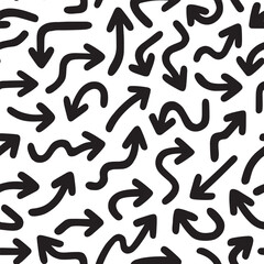 Doodle arrow seamless pattern. Vector illustration flat design background. 