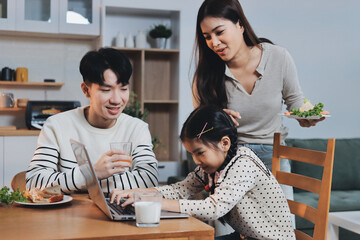 Family spends their free time together