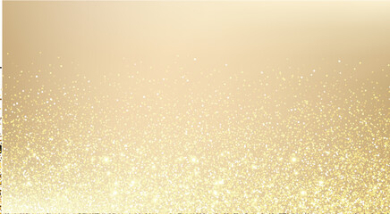 Gradient background with champagne bokeh and glitter. Beige nude gradient with gold glitter. Luxurious glitter gold blurred background with subtle texture. © Narin