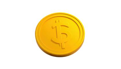 A gold coin with a capital B superimposed on a black background