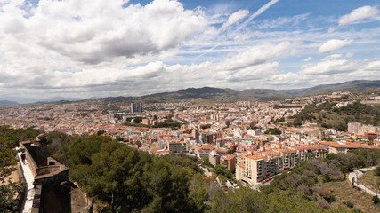 Malaga city scape from castle