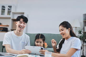 Family spends their free time together