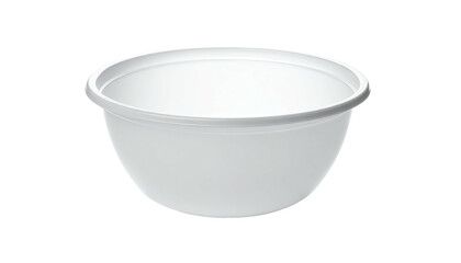 A smooth, white, empty bowl, slightly oval, with a rounded rim, sits against black