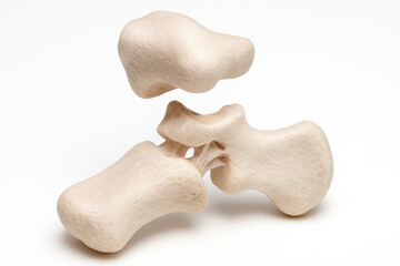 Fototapeta premium Realistic 3D illustration of human ankle bones and ligaments isolated on a white background.