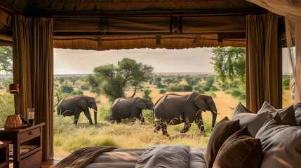 Elephants from Luxury Tent