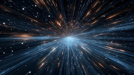 Fototapeta premium Cosmic explosion, hyperspace travel