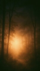 Obraz premium Ethereal forest scene with mist and warm light mobile wallpaper