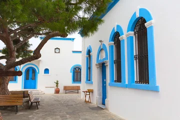 Fotobehang Mediterraans Europa Greek traditional white and blue windows  © Nataliya