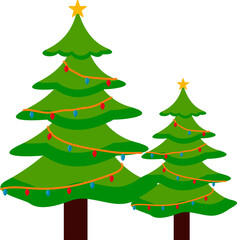 Christmas Tree Flat Illustration