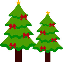 Christmas Tree Flat Illustration