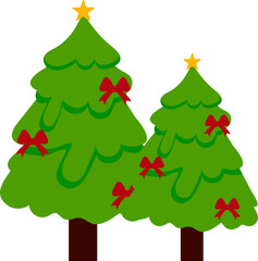 Christmas Tree Flat Illustration