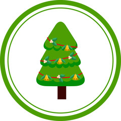 Christmas Tree Flat Illustration