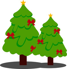 Christmas Tree Flat Illustration