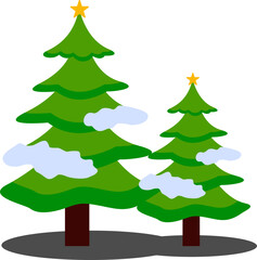 Christmas Tree Flat Illustration