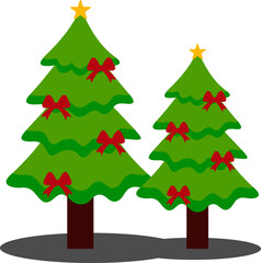 Christmas Tree Flat Illustration