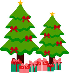 Christmas Tree Flat Illustration