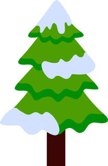Christmas Tree Flat Illustration
