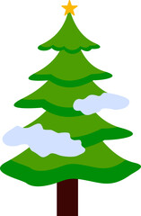 Christmas Tree Flat Illustration
